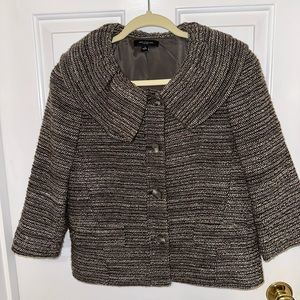 Ann Taylor Women Ruffle Collar Jacket Blazer 4 Petite